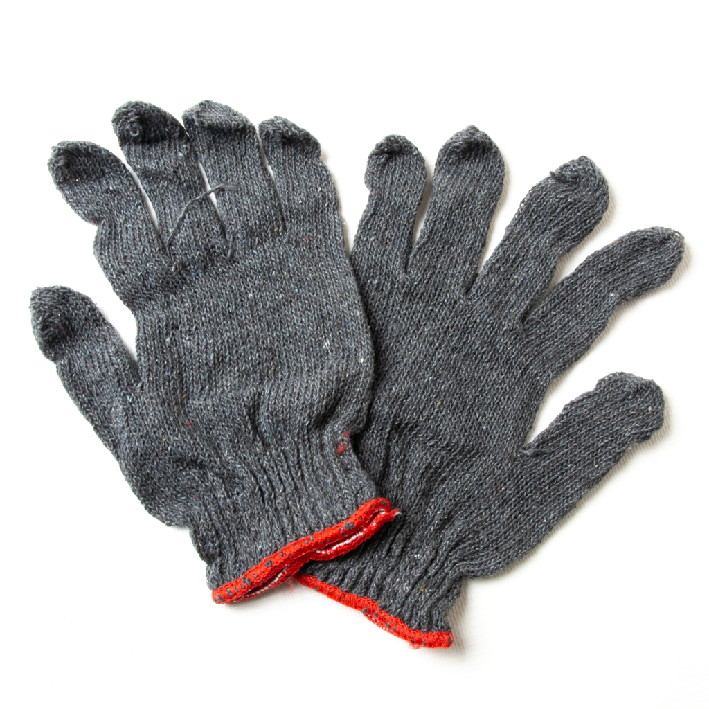 [15246] Cotton Glove 400g Grey W/ Red Pair