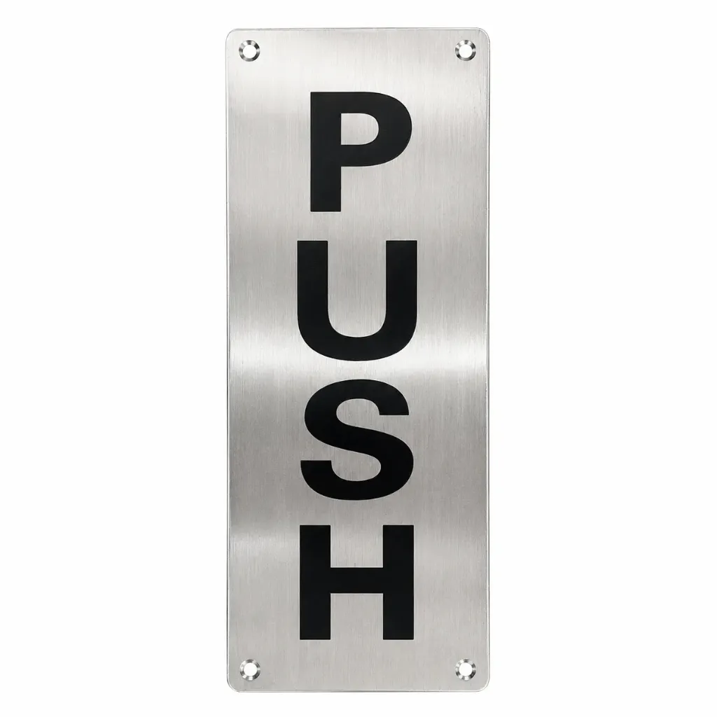 Push Plate 100x300mm SS