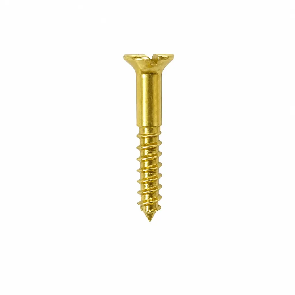 Brass Wood Screw (-) #8 x 1"