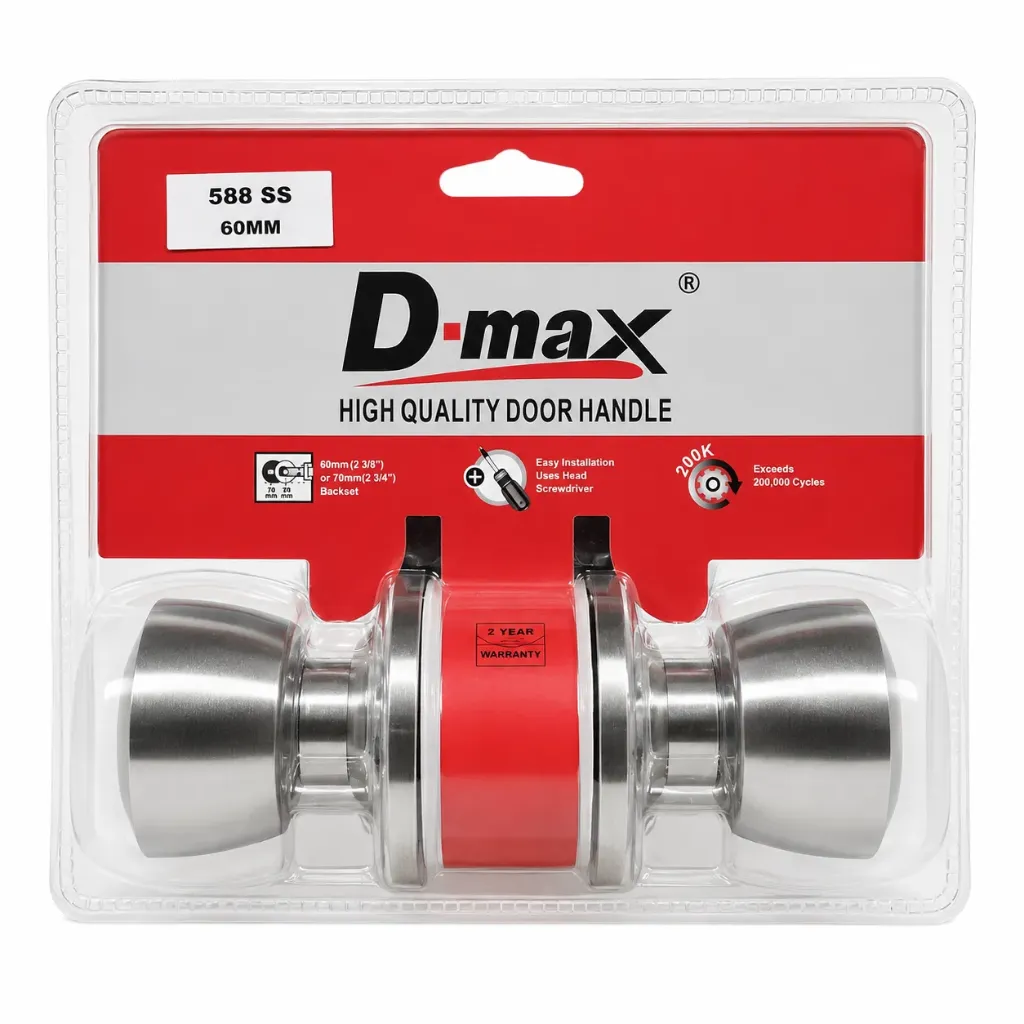 [27471] Cylindrical Knob Lock 60mm with Key 588SS Dmax