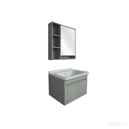 [26907] Basin Cabinet with Mirror JJ0684-60 B:600x470x430mm M:600x650x120mm [2 Box]