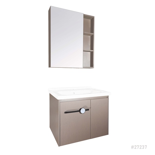 [27237] Basin Cabinet with Mirror JJ0714-60 B:600x470x450mm M:600x130x700mm