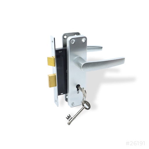 [26191] Aluminum Door Handle Mortise Lock Set 2-½" Lockcase GMC