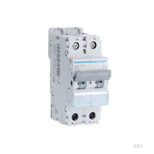 [811] Hager MCB 2P 32A 'C' 4.5Ka MY232