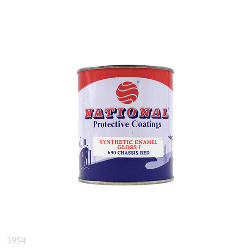 [3954] National Synthetic Enamel Gloss Paint 0.9L 690 Gloss Chassis Red