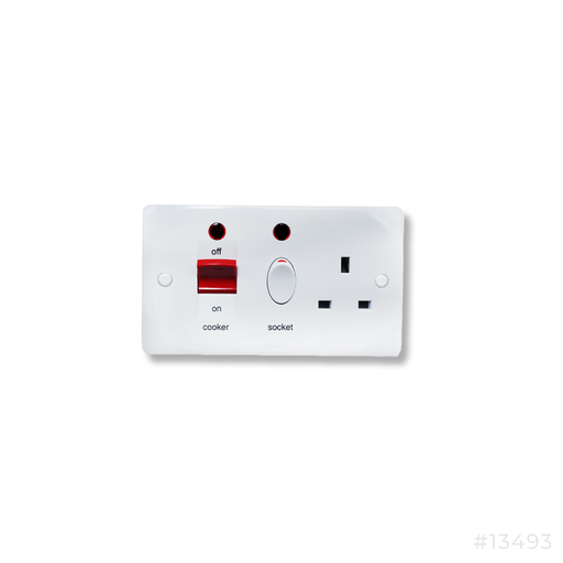 [13493] Switched Socket Outlet with Neon 8mm CCS234 ABB 45A DP Switch 13A