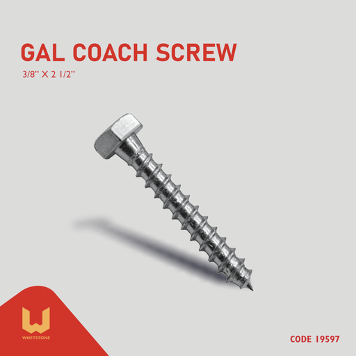 [19597] GI Coach Screw 3/8" x 2-1/2"