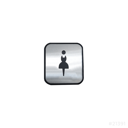 [21391] Signage Metal Finish 100x95mm Women's Toilet 