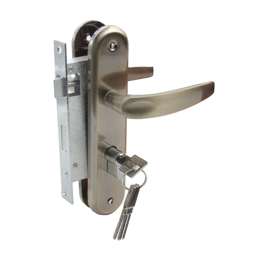 [24579] Door Handle with Lock Set Small 755-118 AB Sola